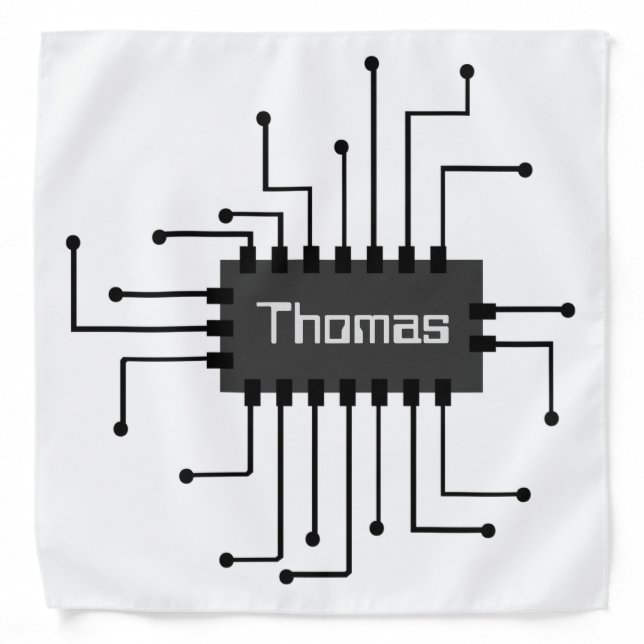 Personalized Computer IC Chip Image Bandana (Front)