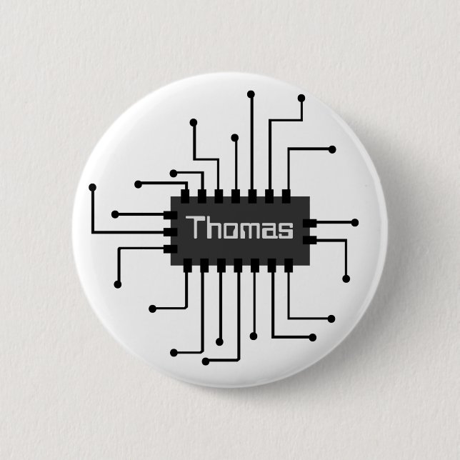 Personalized Computer IC Chip Image Button (Front)