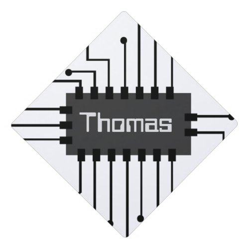 Personalized Computer IC Chip Image Graduation Cap Topper