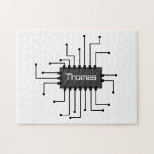 Personalized Computer IC Chip Image Jigsaw Puzzle
