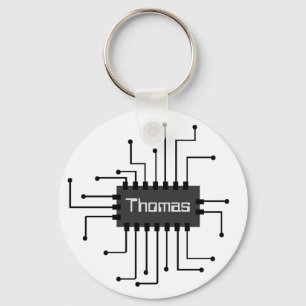 Personalized Computer IC Chip Image Keychain