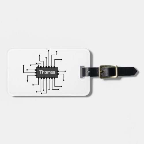 Personalized Computer IC Chip Image Luggage Tag