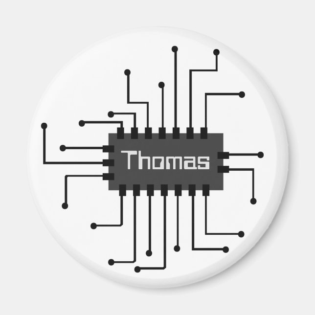 Personalized Computer IC Chip Image Magnet (Front)