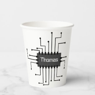 Personalized Computer IC Chip Image Paper Cups