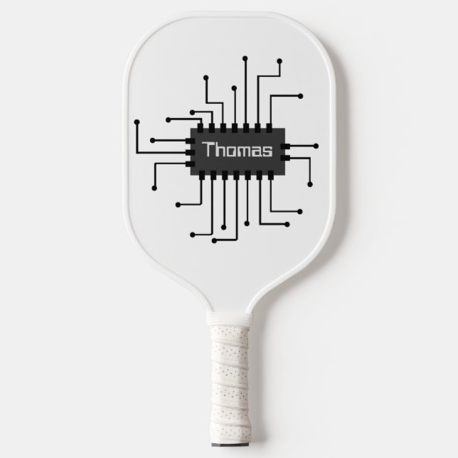 Personalized Computer IC Chip Image Pickleball Paddle (Front)