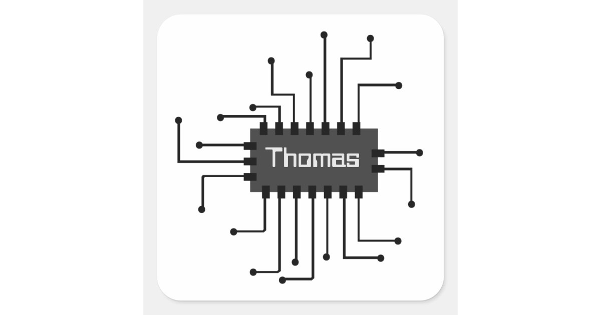 Personalized Computer IC Chip Image Square Sticker | Zazzle