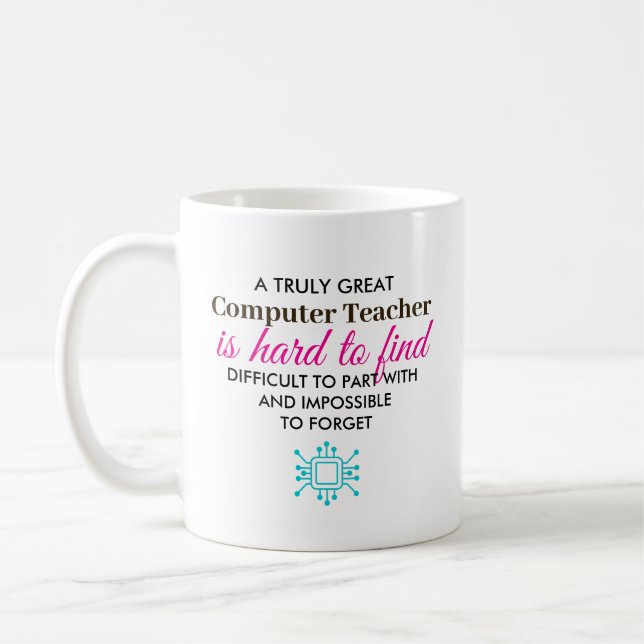 Personalized Computer Teacher Appreciation Gift Coffee Mug (Left)