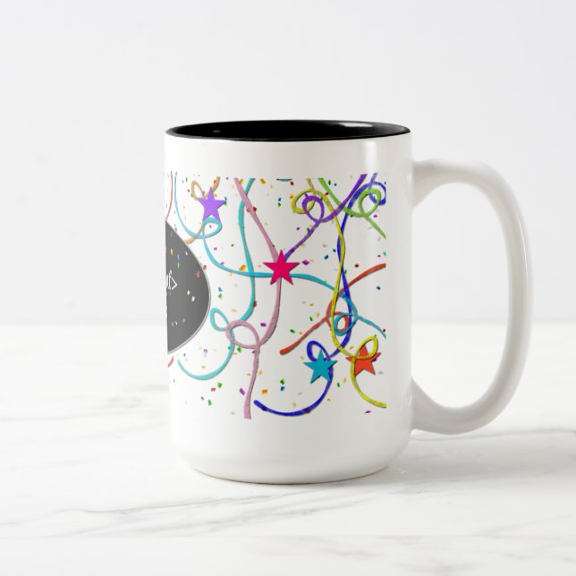 Personalized Confetti and Stars Pattern Mug (Right)