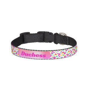 Personalized Confetti Blast Pattern Adjustable Pet Collar