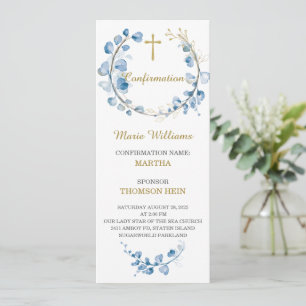 Personalized  Confirmation Boy Prayer Card