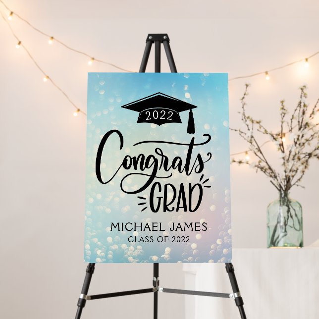 Personalized Congrats Grad 2022 Graduation Party Foam Board (In Situ (Stand))