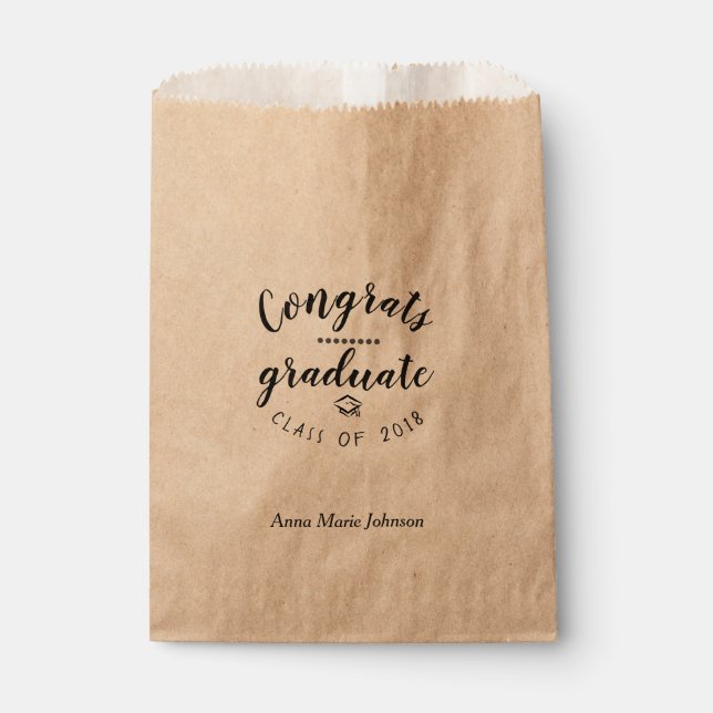 Personalized Congrats Graduate Favor Bag (Front)