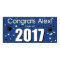 Personalized Congrats Graduate Party Banner Blue