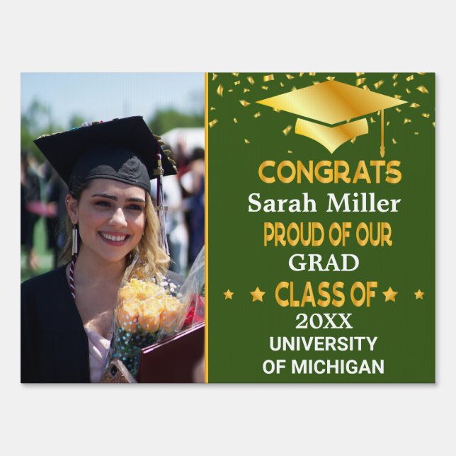 Personalized Congrats Graduation Class of 2023 Sign (Front)