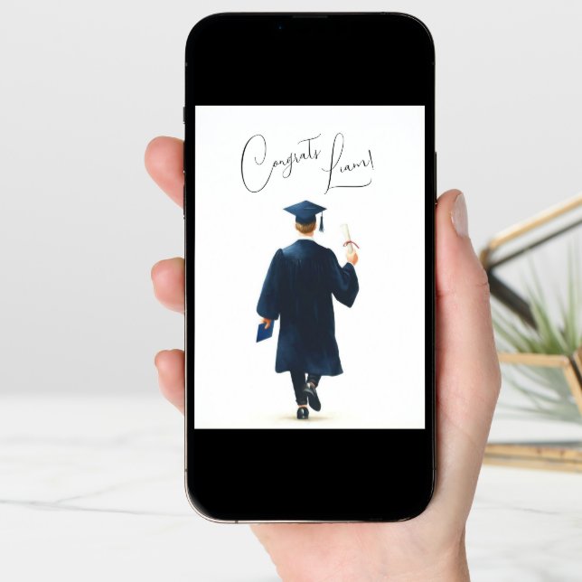 Personalized Congrats Graduation Man Card (Front Digital)