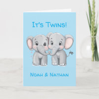 Personalized Congratulations Card, Twin Babies 
