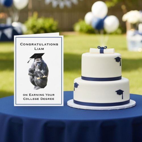 Personalized Congratulations Degree Funny Gorilla Card