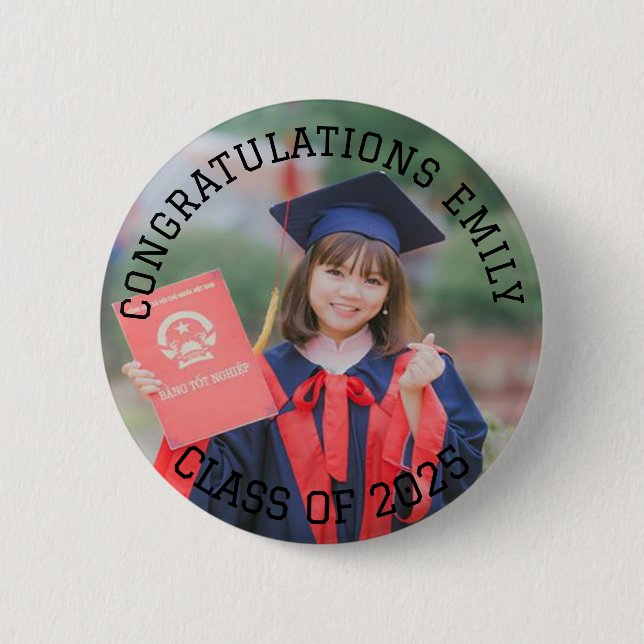 Personalized Congratulations Name Age class of Button (Front)
