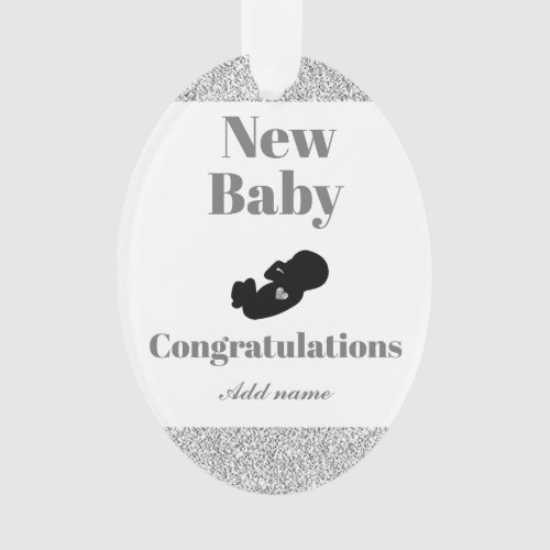Personalized congratulations new baby ornament