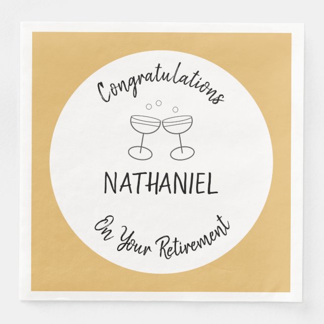 Personalized Congratulations On Your Retirement Paper Dinner Napkins (Front)