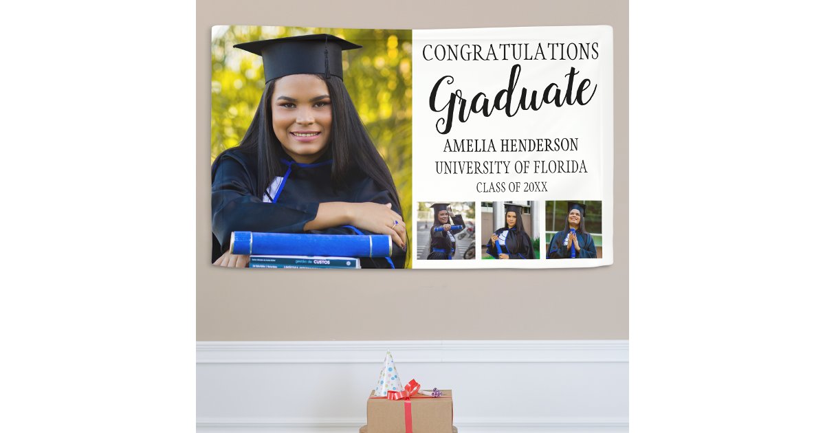 Personalized Congratulations Photo Graduation Ban Banner | Zazzle
