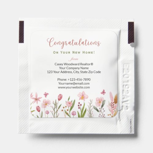 Personalized Congratulations Realtor Floral  Hand Sanitizer Packet