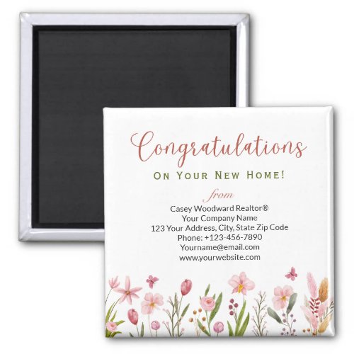 Personalized Congratulations Realtor Floral Magnet