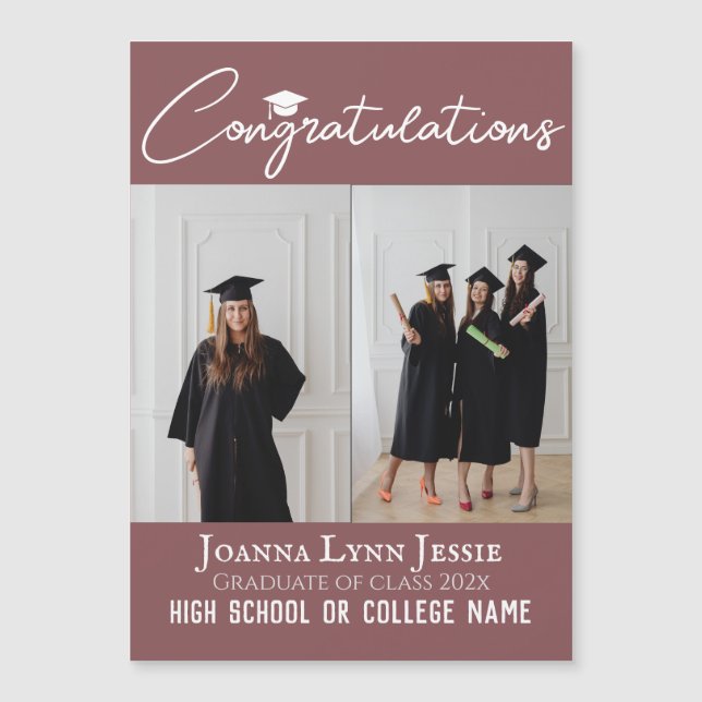 Personalized Congratulations script Graduate Photo (Front)