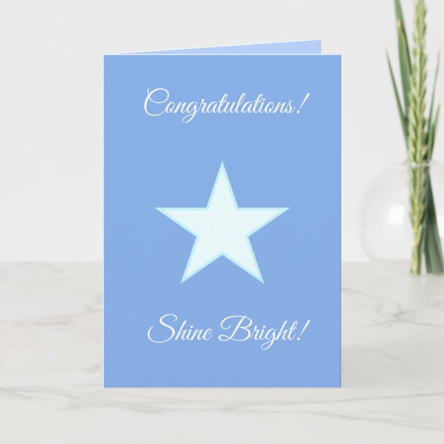Personalized Congratulations Shine Bright Star Card (Front)