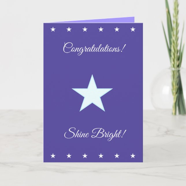Personalized Congratulations Shine Bright Star Card (Front)