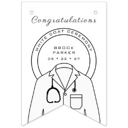 Personalized Congratulations White Coat Ceremony Bunting Flags