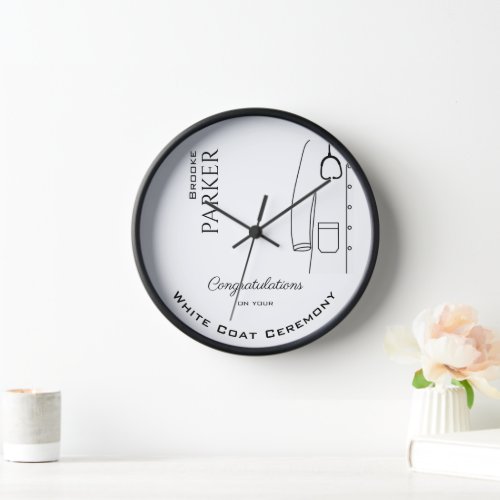 Personalized Congratulations White Coat Ceremony   Clock