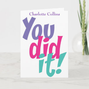 Personalized Congratulations You Did It Card