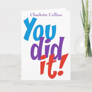 Personalized Congratulations You Did It Card