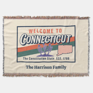 Personalized Connecticut Throw Blanket