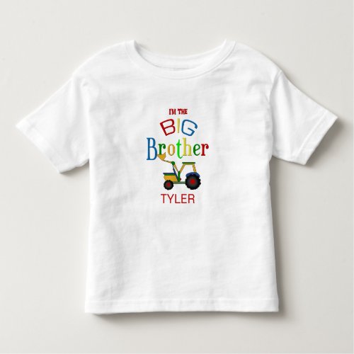 Personalized Construction Big Brother Toddler T_shirt