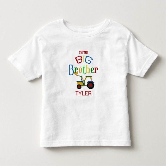 Personalized Construction Big Brother Toddler T-shirt (Front)