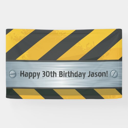 Personalized Construction Birthday Banner