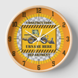 Personalized Construction Department Clock