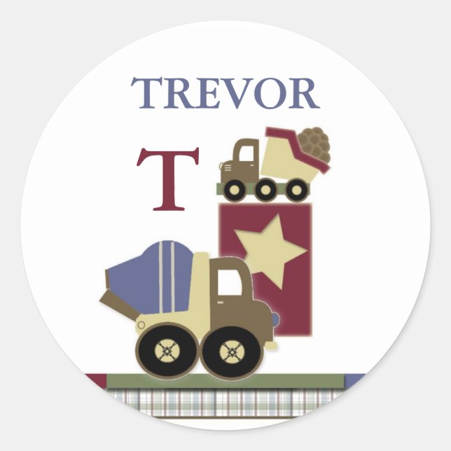 Personalized Construction Name Sticker (Front)