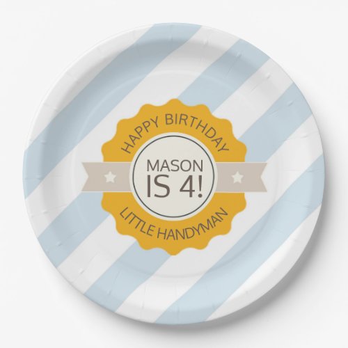 Personalized Construction Party Paper Plates