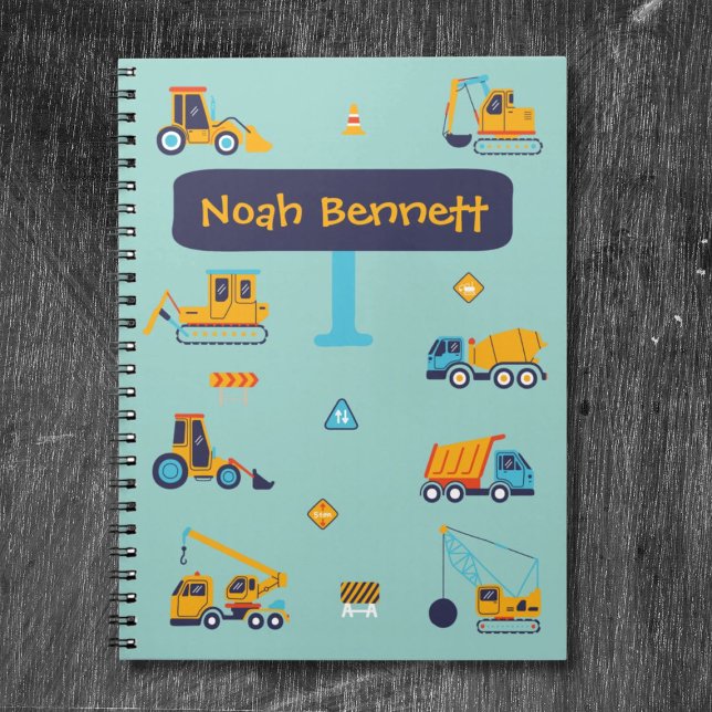 Personalized Construction Truck Notebook for Boys (Personalized Construction Truck Notebook for Boys
)