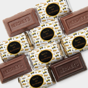 Personalized Construction Trucks Hershey's Miniatures