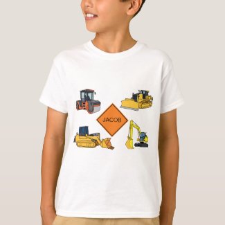Personalized Construction Vehicles Illustrations 