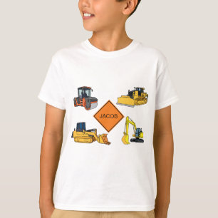 Personalized Construction Vehicles Illustrations T-Shirt