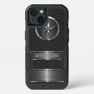 Personalized Contemporary Black and Silver iPhone 13 Case