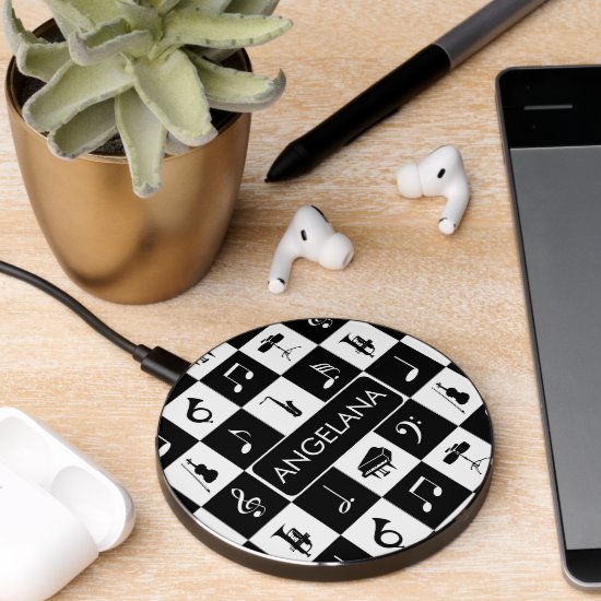 Personalized contemporary music design wireless charger 