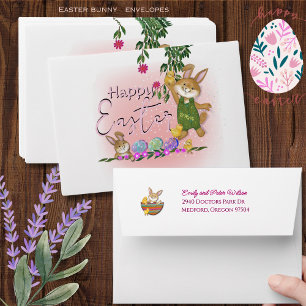Personalized Coo Easter Bunny and Address Envelope