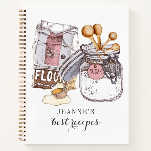 Personalized Cook Baker Chef Recipes Template Notebook