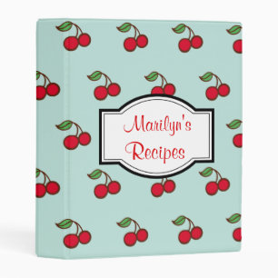 Personalized Cookbook Cherry Recipe Binder Gift